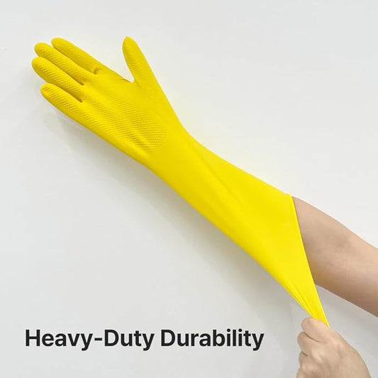 Rubber Gloves for Dishwashing & Household Odor-Free, Comfortable Fit, Reusable, Non-Slip Made in Korea (5 Pairs)