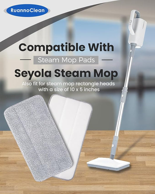Steam Mop Pads Compatible with Seyola/FEPPO and Others Steam Cleaner for Home, Washable and Reusable Replacement Mop Pads for Floor Cleaning -4 Pack