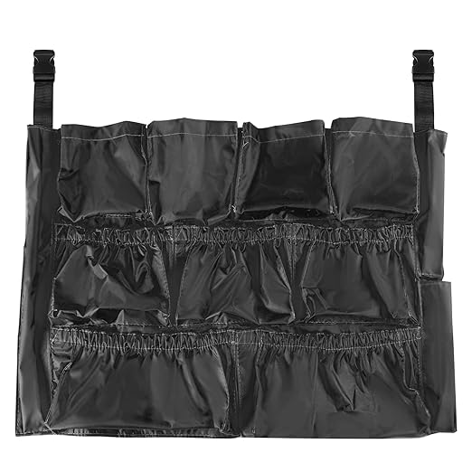 MOLIGOU Trash Can Caddy Bag, 12 Pockets Garbage Can Caddy Organizer Bag for Cleaning Tools and Supplies, Fits 20-44 Gallon Can (Black)