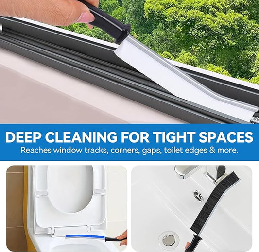 Crevice Cleaning Brush Set, 10-Pack Detail Brushes for Tight Spaces, Window Tracks, Gaps, Bathroom & Toilet, Strong Bristle Narrow Crevice Scrub Brushes for Home Cleaning