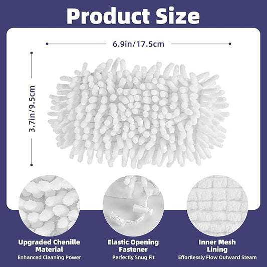 LOVECO 4 Pack Universal Steam Cleaner Accessories, Reusable Steam Shot Attachments, Steam Mop Pads, Handheld Steamer Washable Cloth - 4 Coral Cloths + Laundry Bag