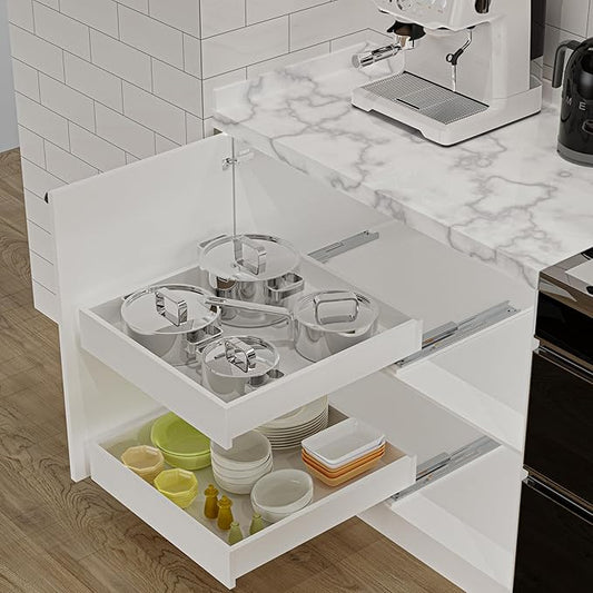 MyLifeUNIT Wooden Pull Out Drawers for Cabinets, 18"W Fully Assembled Pull-Out Cabinet Organizer Shelves, Soft Close Slide Out Drawer for Kitchen Cabinet