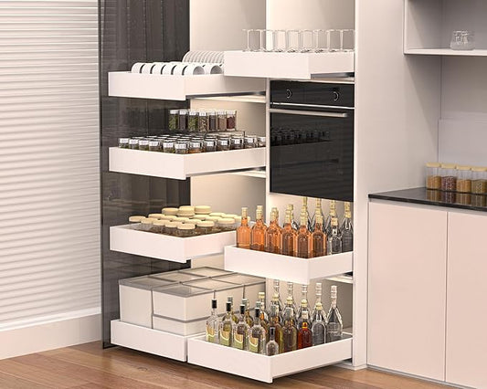 MyLifeUNIT Wooden Pull Out Drawers for Cabinets, 20"W Fully Assembled Pull-Out Cabinet Organizer Shelves, Soft Close Slide Out Drawer for Kitchen Cabinet