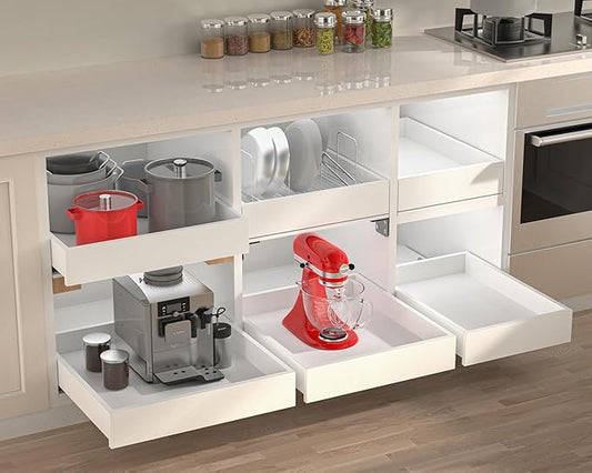 MyLifeUNIT Wooden Pull Out Drawers for Kitchen Cabinets, 14"W Fully Assembled Pull Out Cabinet Organizer Shelves, Soft Close Slide Out Drawer for Cabinet