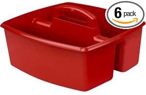 Storex Storex Large Classroom Caddy,13 x 11 x 6.575 Inches, Red, Case of 6 (00954U06C)