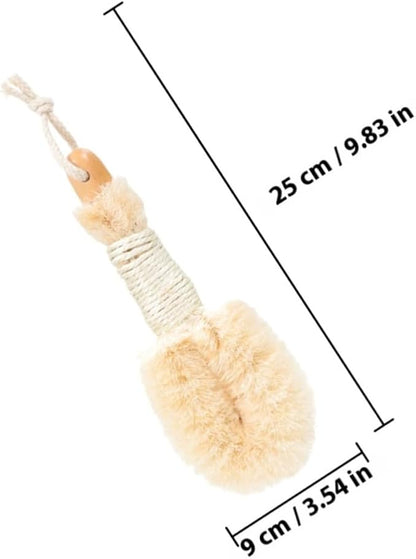 2pcs Natural Sisal Dry Bath Brush Exfoliating Body Scrubber for Shower and Bath Ergonomic Handle Plant for Skin Cleaning and Dead Skin Removal