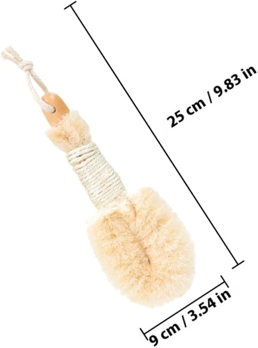 2pcs Natural Sisal Dry Bath Brush Exfoliating Body Scrubber for Shower and Bath Ergonomic Handle Plant for Skin Cleaning and Dead Skin Removal