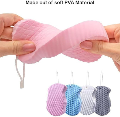 Magic Exfoliating Bath Sponge, Upgraded Magic Exfoliating Body Scrubber, 3D Super Soft Bath Shower Sponge for Body Removes Dead Skin (2PCS)