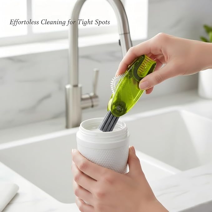 4 in 1 Cup Lid Gap Cleaning Brush Set 3 Pcs - Multifunctional Bottle Cleaning Brush Portable Silicone Cup Lid Cleaner | Tools for Home Kitchen and Travel