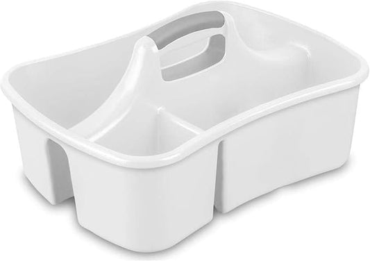 Extra Large 5 Gal Divided Cleaning Caddy Organizer with Handle - Cleaning Supplies for Housekeeping - Shower Caddy Portable - Shower Caddy Dorm - Cleaning Supplies Organizer - 17.75 x 13.25 x 7.75