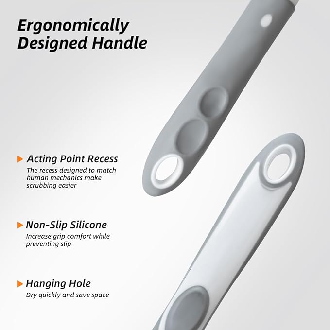 3 Pack Heavy-Duty Scrub Brush Set, Grout Brush, Shower Squeegee, Shower Cleaning Brush with Non-Slip Grip and Stiff Bristles Scrub Brushes for Cleaning Bathroom, Kitchen, Tile, Grout, Tub, Floor, Sink