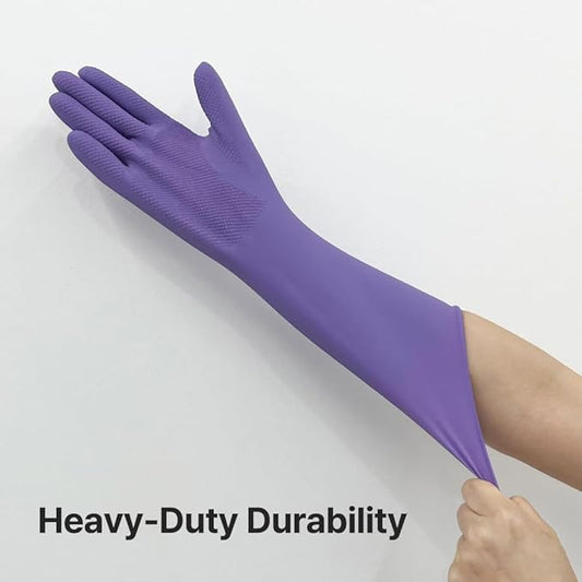 Rubber Gloves for Dishwashing & Household Odor-Free, Comfortable Fit, Reusable, Non-Slip Made in Korea (5 Pairs)