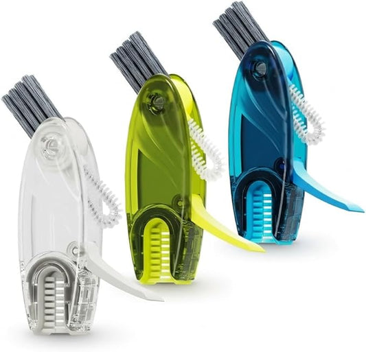 4 in 1 Cup Lid Gap Cleaning Brush Set 3 Pcs - Multifunctional Bottle Cleaning Brush Portable Silicone Cup Lid Cleaner | Tools for Home Kitchen and Travel