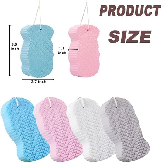 Magic Exfoliating Bath Sponge, Upgraded Magic Exfoliating Body Scrubber, 3D Super Soft Bath Shower Sponge for Body Removes Dead Skin (2PCS)