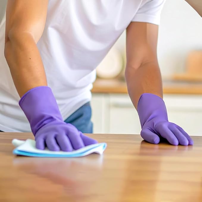 Rubber Gloves for Dishwashing & Household Odor-Free, Comfortable Fit, Reusable, Non-Slip Made in Korea (5 Pairs)