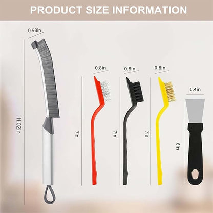 Crevice Cleaning Brush Set - 9 Pcs, Multi-Purpose Hard Bristle Brushes for Deep Cleaning Kitchen, Bathroom, Grout, Sink, Cup, Teapot, Bottle, Blender, Corners, Tight Spaces & More