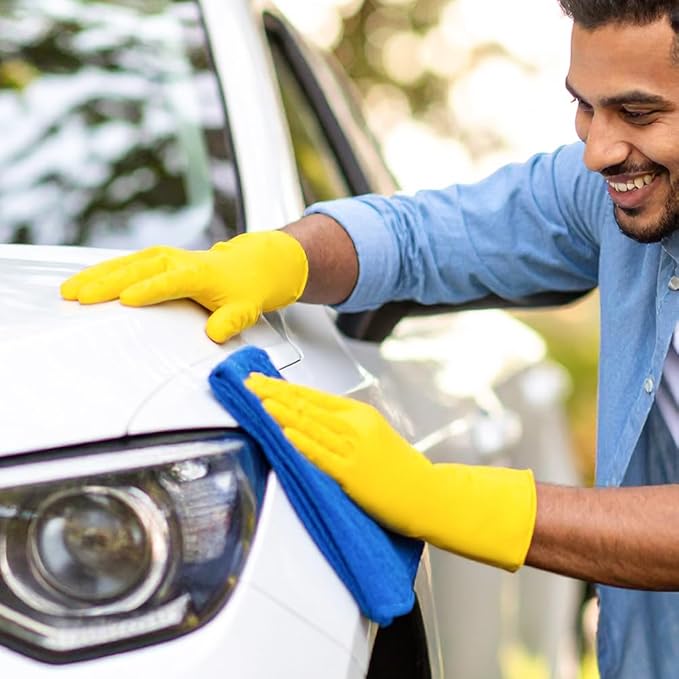 Rubber Gloves for Dishwashing & Household Odor-Free, Comfortable Fit, Reusable, Non-Slip Made in Korea (5 Pairs)