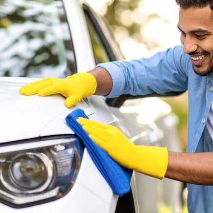 Rubber Gloves for Dishwashing & Household Odor-Free, Comfortable Fit, Reusable, Non-Slip Made in Korea (5 Pairs)