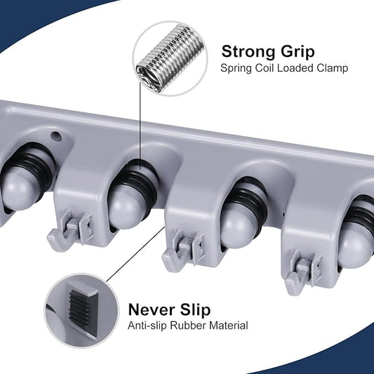 Mop And Broom Holder Wall Mount Cleaning Supplies Organizer For Closet Laundry Room Garden Tool Hangers For Garage Wall Hanging Rack Utility Shop Organization And Storage