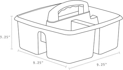 Storex 3-Compartment Small Caddy – Multipurpose Classroom Organizer with Handle, Grass Green, 5-Pack (01007U06C)