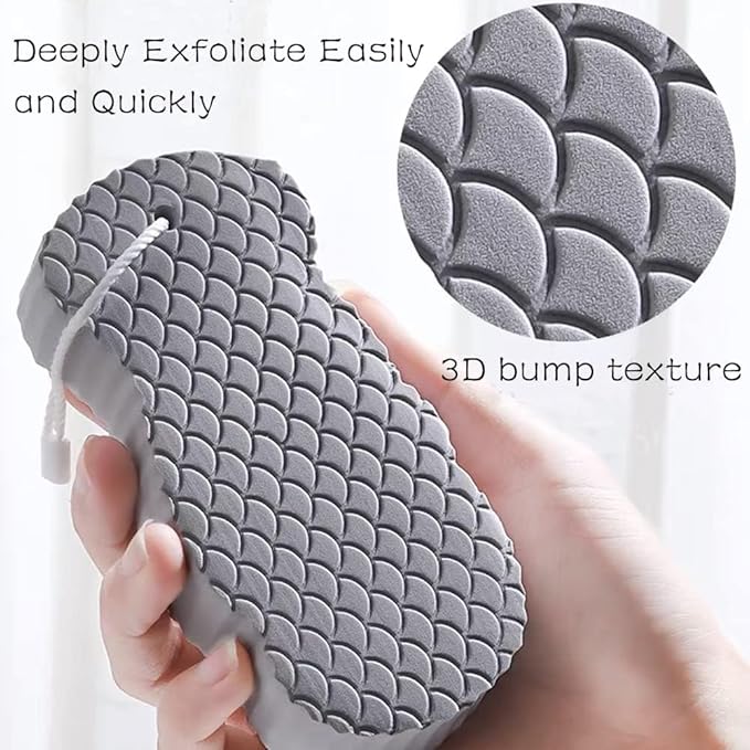 Magic Exfoliating Bath Sponge, Upgraded Magic Exfoliating Body Scrubber, 3D Super Soft Bath Shower Sponge for Body Removes Dead Skin (2PCS)