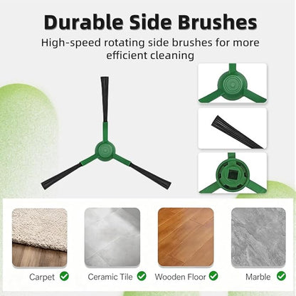 25 Pcs Accessories Kit for iRobot Roomba Plus 405 Combo/505 Combo Robot Vacuum Cleaner, Replacement Parts include 2 Main Brushes, 6 Side Brushes, 6 Dust Bags, 6 Mop Pads, 4 Filters and 1 Cleaning Tool