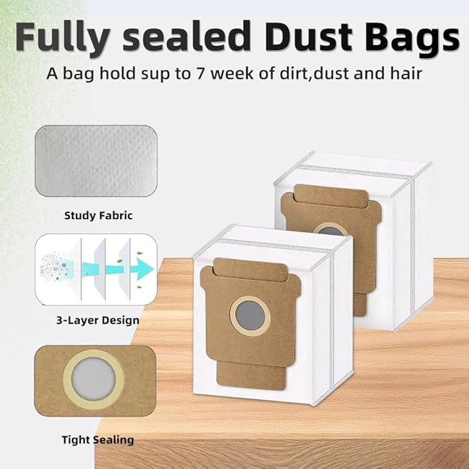 25 Pcs Accessories Kit for iRobot Roomba Plus 405 Combo/505 Combo Robot Vacuum Cleaner, Replacement Parts include 2 Main Brushes, 6 Side Brushes, 6 Dust Bags, 6 Mop Pads, 4 Filters and 1 Cleaning Tool