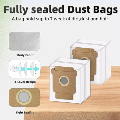 25 Pcs Accessories Kit for iRobot Roomba Plus 405 Combo/505 Combo Robot Vacuum Cleaner, Replacement Parts include 2 Main Brushes, 6 Side Brushes, 6 Dust Bags, 6 Mop Pads, 4 Filters and 1 Cleaning Tool