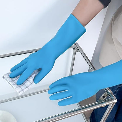 Rubber Gloves for Dishwashing & Household Odor-Free, Comfortable Fit, Reusable, Non-Slip Made in Korea (5 Pairs)