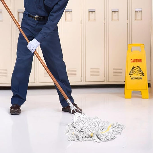 KeFanta 3 Pack Heavy Duty Commercial Mop Head Replacement,Wet Industrial Cotton Looped End String Mops Refill for Floor Cleaning,Yellow