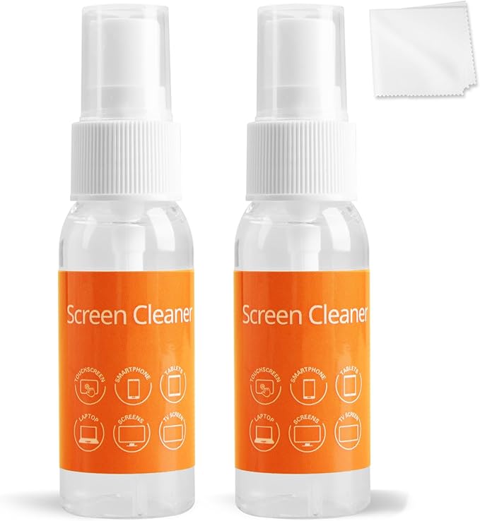 Ordilend Screen Cleaner Refill Kit for Keyboard Cleaning Kit Laptop Cleaner, 10-in-1 Computer Screen Cleaning Brush Tool, Streak-Free Spray for Computer, Phone, Pad, Includes Microfiber Cloth, 60ML