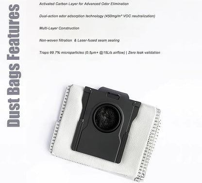 Dreame X50 Ultra Replacement Parts Accessories for Dreame X50 Ultra Complete L50 Ultra X50 Master L40s Pro Ultra MOVA V50 Mop Pads X6 Dust Bags X4; HEPA Filter X4; Main Brushes X2; Side Brushes X4