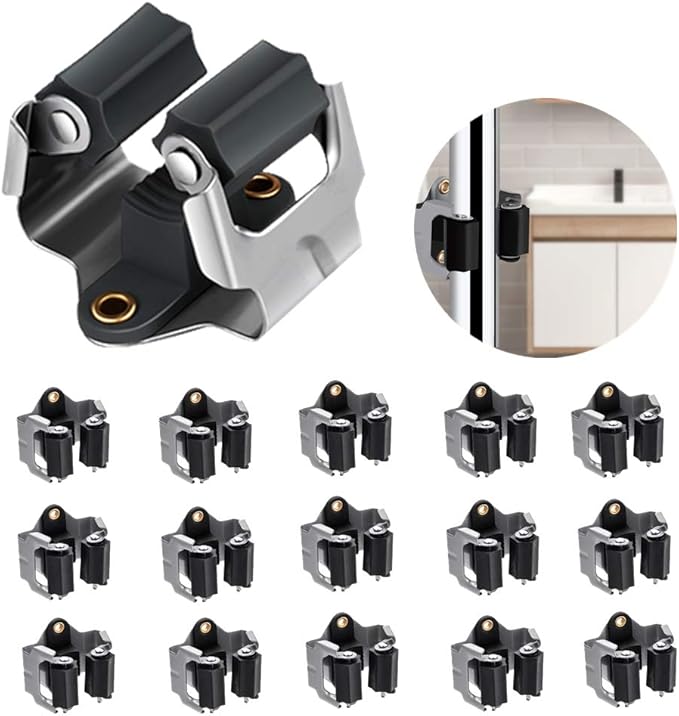 3-H Mop and Broom Holder Big Size Hanging 1 KG Extra,15 Pack Broom Hanger Wall Mount for Hanging and Organizing Shove Rake Yard Tools in Shed Kitchen Laundry Room Bathroom Garden(Black)