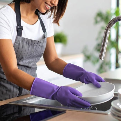 Rubber Gloves for Dishwashing & Household Odor-Free, Comfortable Fit, Reusable, Non-Slip Made in Korea (5 Pairs)