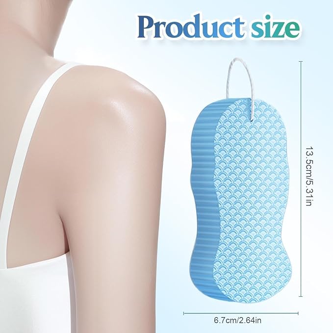 Exfoliating Bath Sponge, 2026 New Super Soft Exfoliating Bath Sponge Set, Exfoliate Body Scrubber Skin Friendly & Reusable for Adults Women and Men (4Pcs)