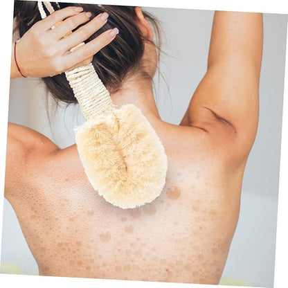 2pcs Natural Sisal Dry Bath Brush Exfoliating Body Scrubber for Shower and Bath Ergonomic Handle Plant for Skin Cleaning and Dead Skin Removal