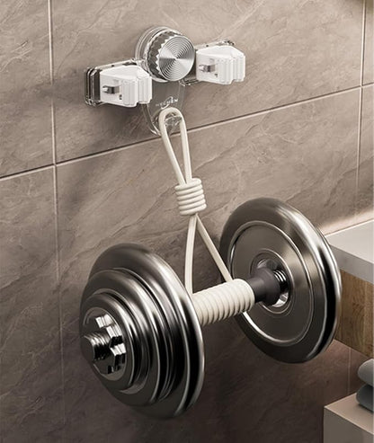 Mop and Broom Holder Wall Mount, No Punching Required Broom and Mop Organizer Wall Hanging with Hooks for Bathroom, Laundry Room, Garage, Kitchen,Garden Tool Organizer Storage (4pcs Transparent)