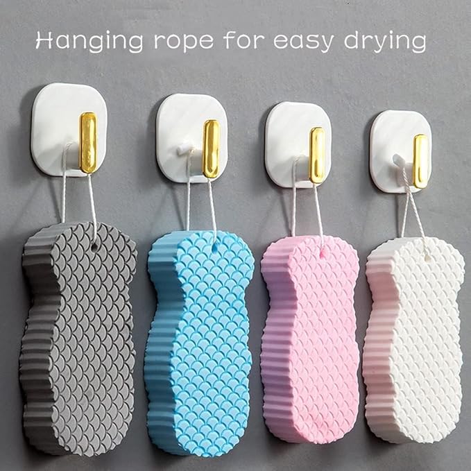 Magic Exfoliating Bath Sponge, Upgraded Magic Exfoliating Body Scrubber, 3D Super Soft Bath Shower Sponge for Body Removes Dead Skin (2PCS)