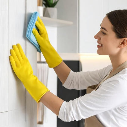 Rubber Gloves for Dishwashing & Household Odor-Free, Comfortable Fit, Reusable, Non-Slip Made in Korea (5 Pairs)