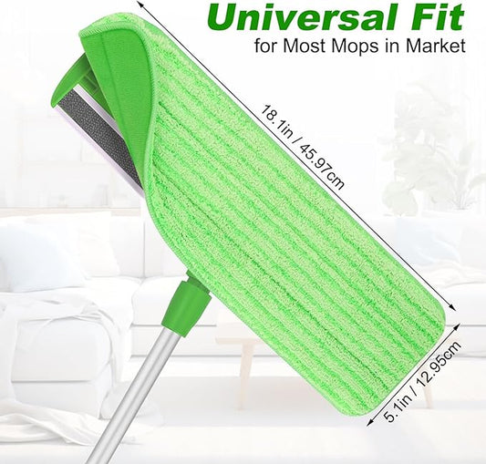 Replacement Microfiber Mop Pads Commercial: 10 Pack for Rubbermaid Commercial 18-Inch Mop, Wet & Dry Commercial Cleaning Refills Reusable for for All Flat Floors