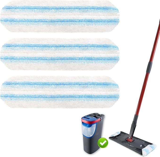 3PCS Replacement Mop Pads for O-Cedar H2prO Flat Mop System, ,Microfiber Mop Pad Easy Clean For All Hard Floors,Reusable & Machine Washable