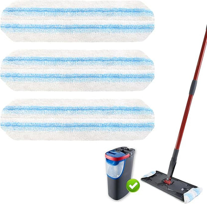 3PCS Replacement Mop Pads for O-Cedar H2prO Flat Mop System, ,Microfiber Mop Pad Easy Clean For All Hard Floors,Reusable & Machine Washable
