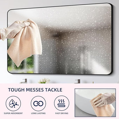 & PLUSH Microfiber Cleaning Cloth Roll - 85 Pack, Tear Away Microfiber Towels, 12" x 12", Reusable, Washable, Streak Free, Ultra Absorbent Dish Rags for Car, Home, Garage or Shop (Beige)