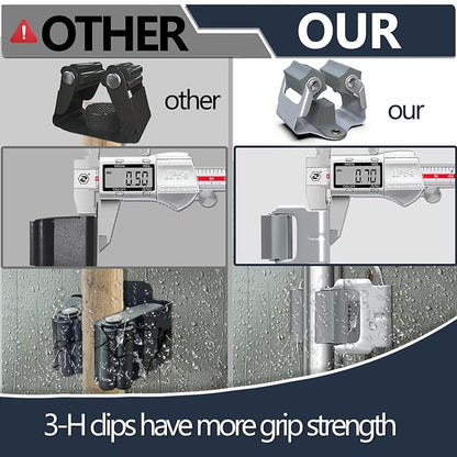 3-H Mop and Broom Holder Wall Mount 6 Pack, Broom Holder for Garage Garden Shed Storage System Laundry Room Home Kitchen Organization up to 1.45 Inch(Grey)