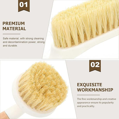 Multi-use Kitchen Dish Brush Set 2pcs with Wood Handle Tampico Bristle Pot Scrubber for Household Cleaning Portable Dish Brush and Pans