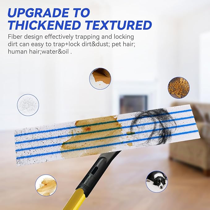 Replacement Disposable Microfiber Pad Fit for Rubbermaid Quick Connect Mop System - 30 Pack Wet & Dry Commercial Cleaning Refills with Scrubbing/Scouring Stripes Fit for Any Flat System 17 and 18 Inch