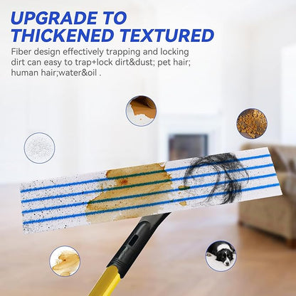 Replacement Disposable Microfiber Pad Fit for Rubbermaid Quick Connect Mop System - 30 Pack Wet & Dry Commercial Cleaning Refills with Scrubbing/Scouring Stripes Fit for Any Flat System 17 and 18 Inch