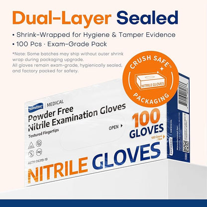 Medical Soft Max™ Nitrile Exam Gloves, 1000 Pcs Latex-Free Powder-Free Food Safe Clean Cooking Disposable Glove Blue
