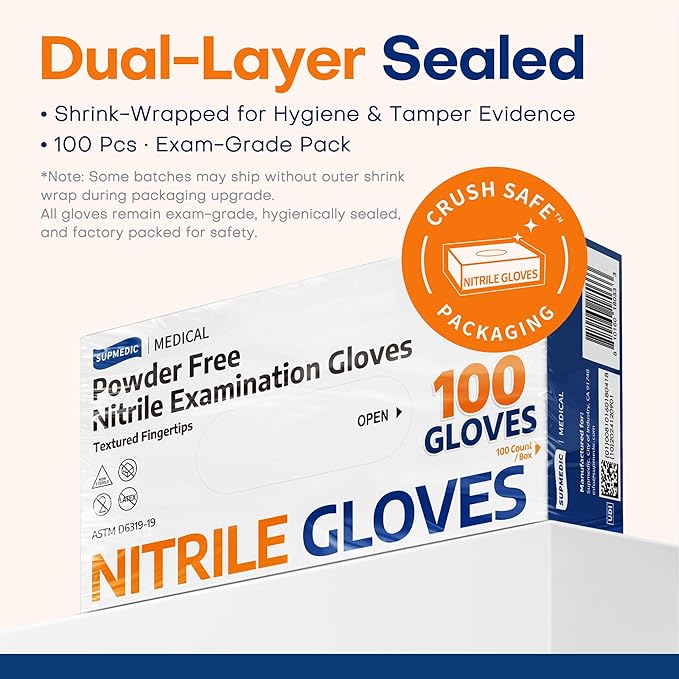 Medical Soft Max™ Nitrile Exam Gloves, 1000 Pcs Latex-Free Powder-Free Food Safe Clean Cooking Disposable Glove Blue