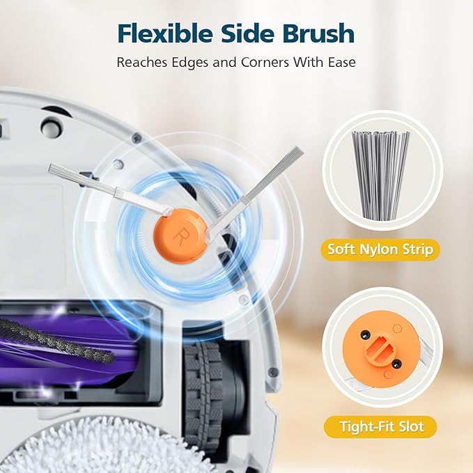 25-Pack Freo Z10 Replacement Parts Accessories for Narwal Freo Z10 / Freo Z10 Ultra Vacuum Cleaner, Include 2 Roller Brushes, 6 Side Brushes, 4 Filters, 6 Mop Pads, 6 Dust Bags and 1 Cleaning Brush